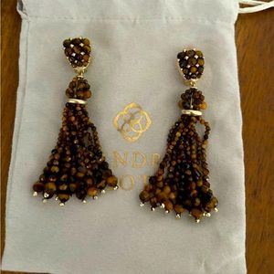 Kendra Scott Cecily Clip on Tigers eye earrings